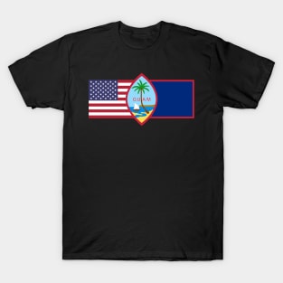 Guam Seal And Flag & American Flag T-Shirt